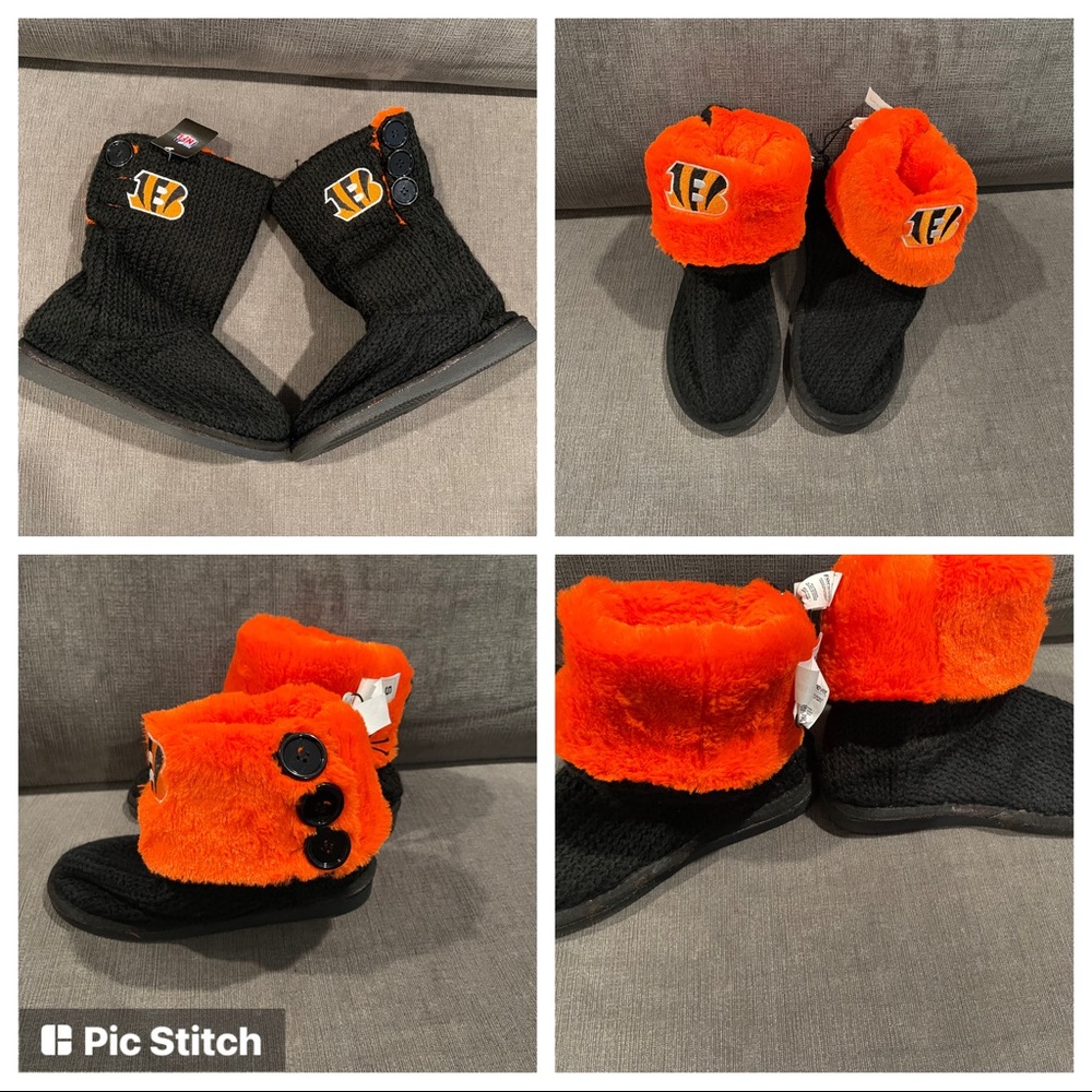 NWT Forever Collectibles NFL Cincinnati Bengals Cardi Boots/ Slippers - S 5-6